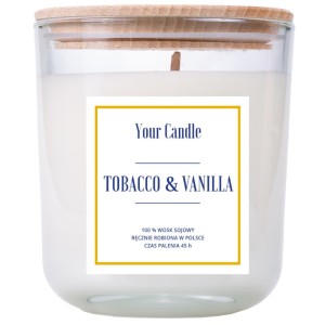 Świeca zapachowa sojowa Tobacco&Vanilla 210ml- Your Candle 