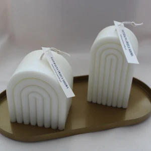 Zestaw - Świeca sojowa naturalna dekoracyjna Tęcza Łuk Niski i  Tęcza Łuk Wysoki - Your Candle  
