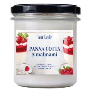Świeca zapachowa sojowa Panna cotta z malinami 300 ml- Your Candle