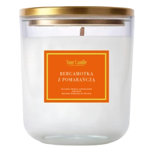 ŚWIECA SOJOWA ZAPACHOWA BERGAMOTKA Z POMARAŃCZĄ 180 ml - YOUR CANDLE 
